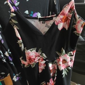 Black/floral romper